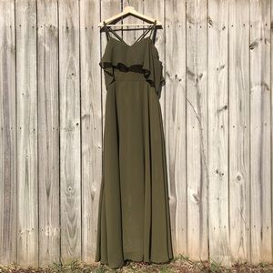 Dark Olive Bridesmaid / Prom / Formal Dress
